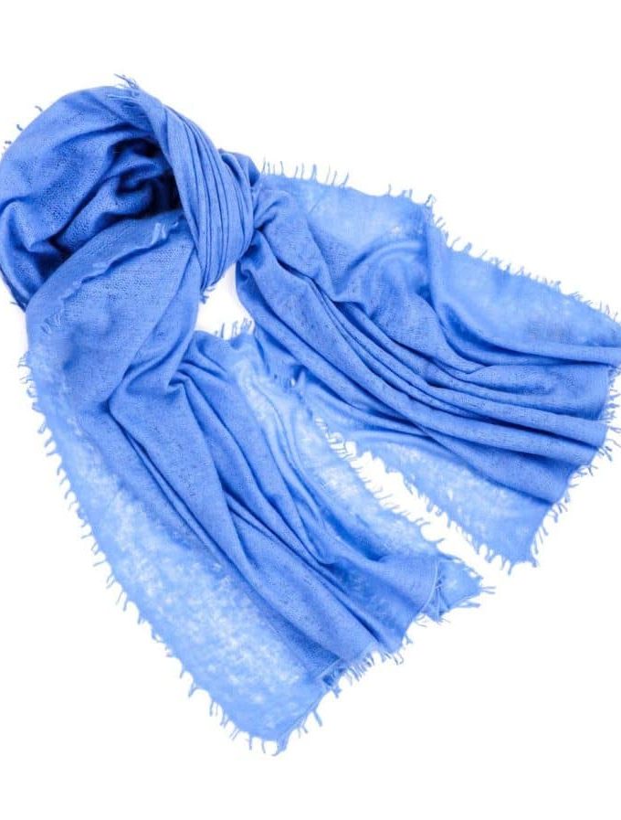CASHMERE BLUES Schal 4 side fring felted cashmere