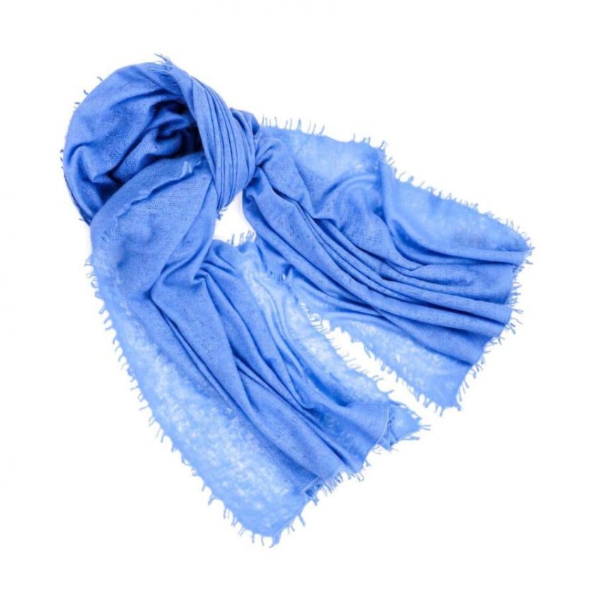 CASHMERE BLUES Schal 4 side fring felted cashmere